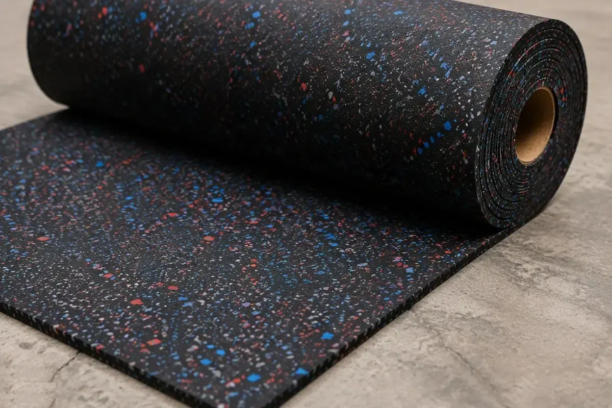 Installing rubber gym flooring rolls in a commercial gym